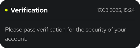 UI demo: user verification notification